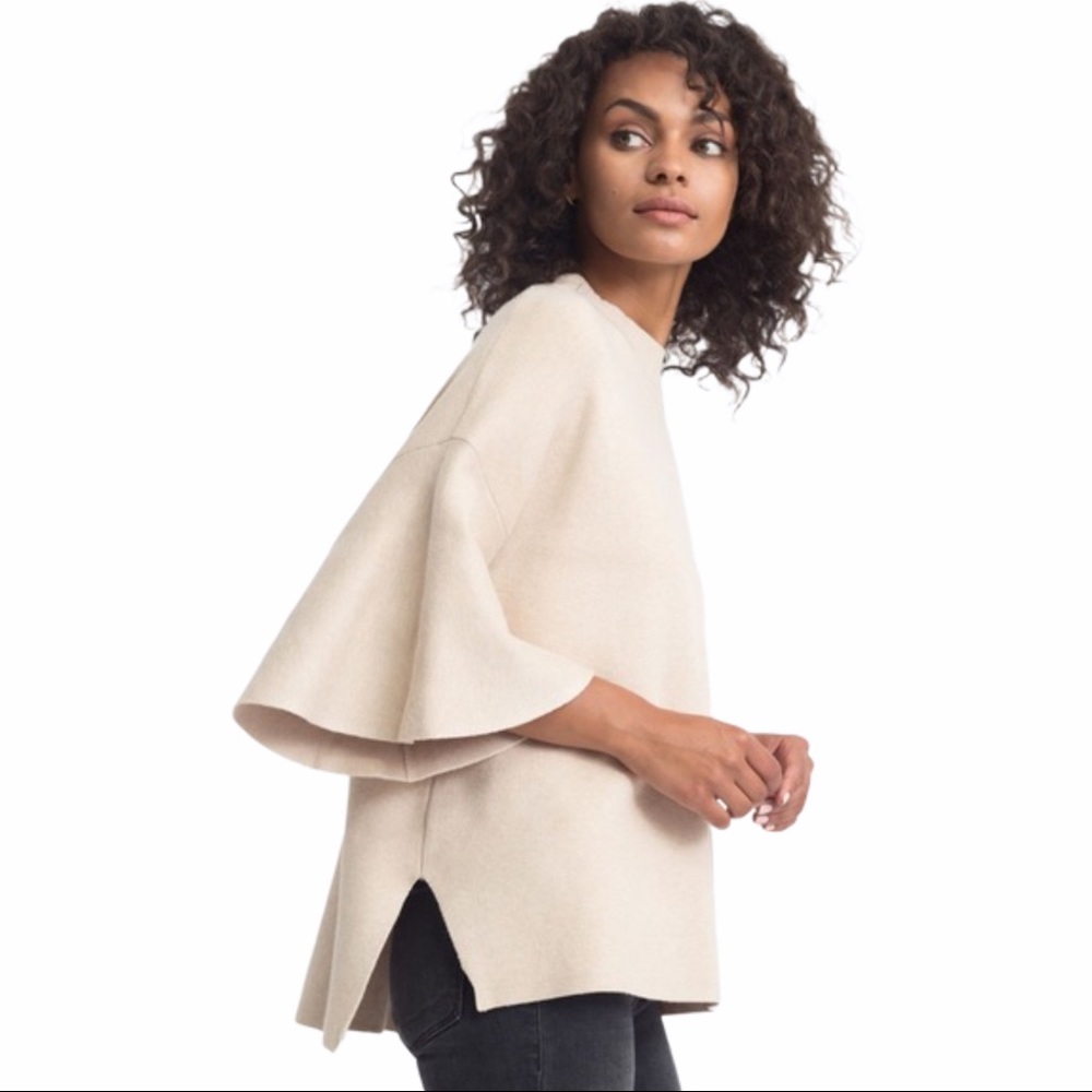 Modern Citizen Mock Neck Bell Sleeve Cream